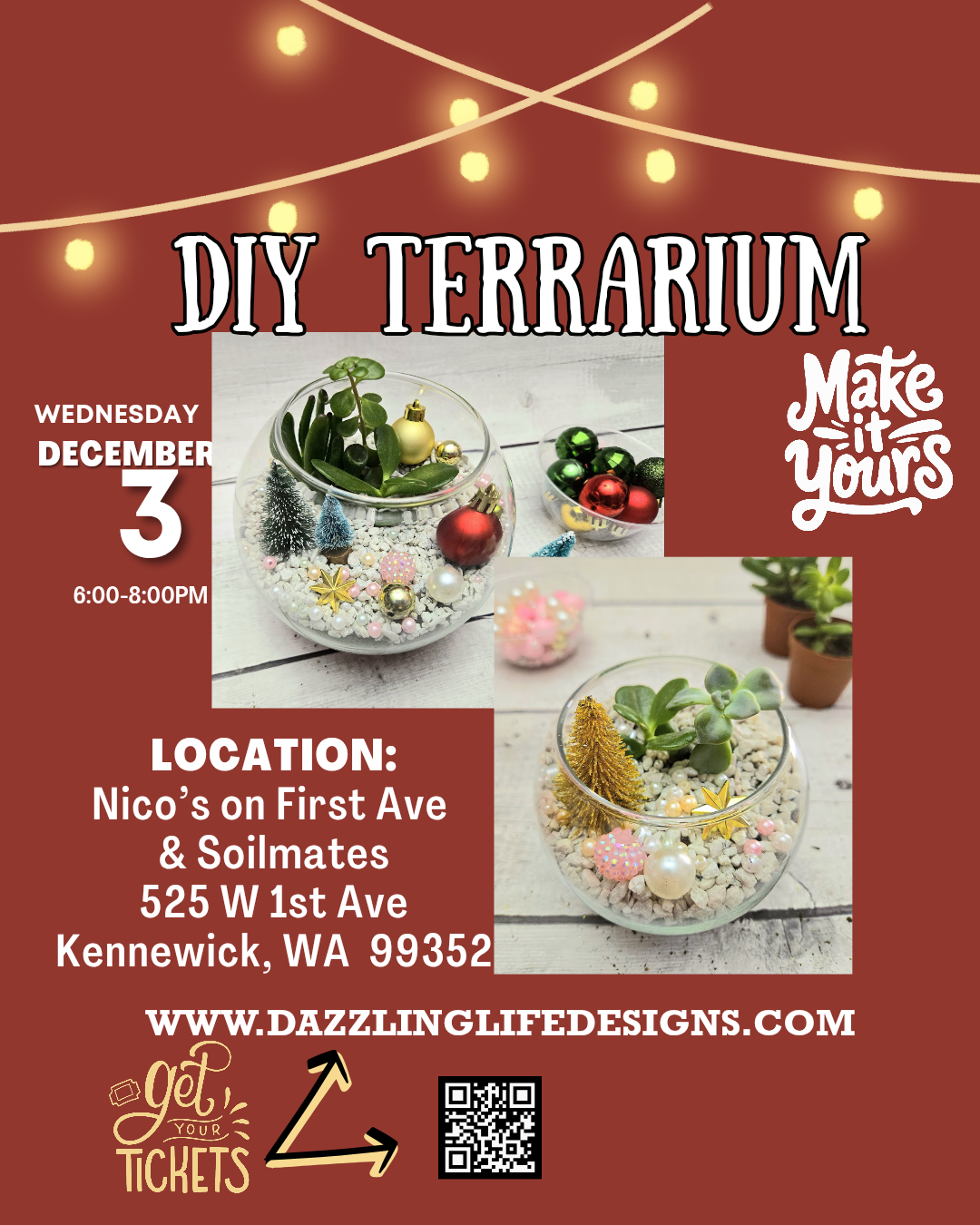Holiday Terrariums - December 3, Nico's on First, Kennewick