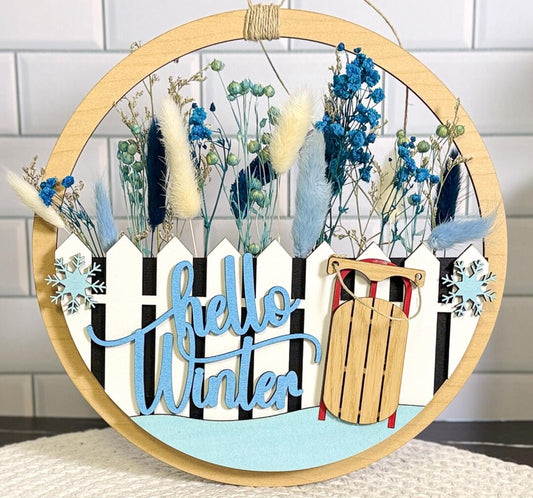 Hello Spring Interchangeable Wall Décor | DIY Kit in Bare Wood