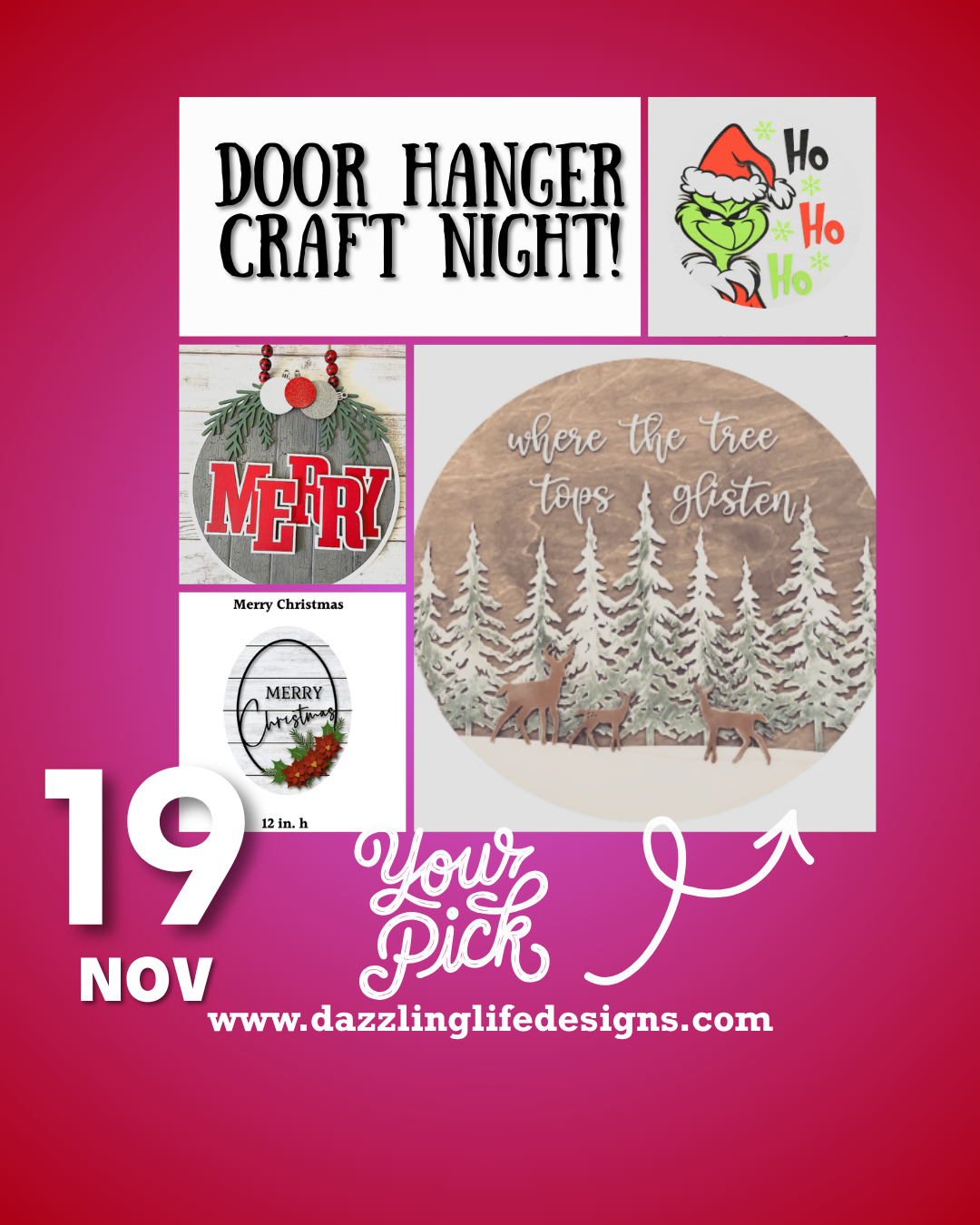 Holiday Door Hanger- Nov 19 Blackthorne Neighborhood Pub