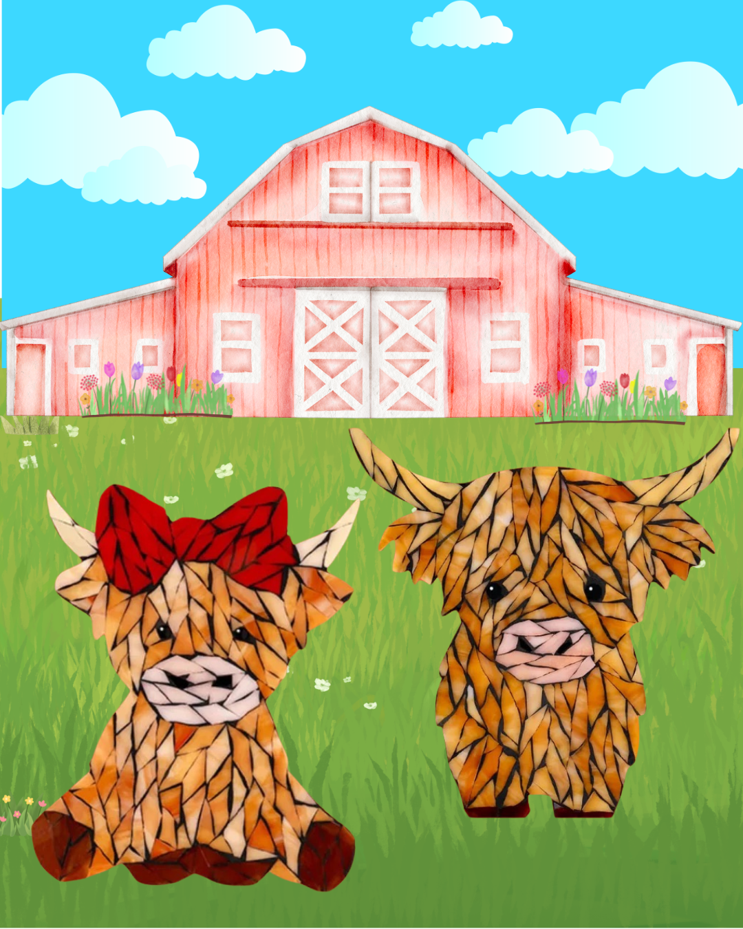 Highland Cow Mosaic Craft Night Class April 2nd