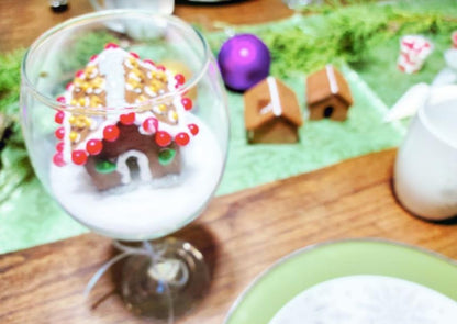 Mini Gingerbread House in a Wine Glass | Nov 17 White Bluffs Brewing