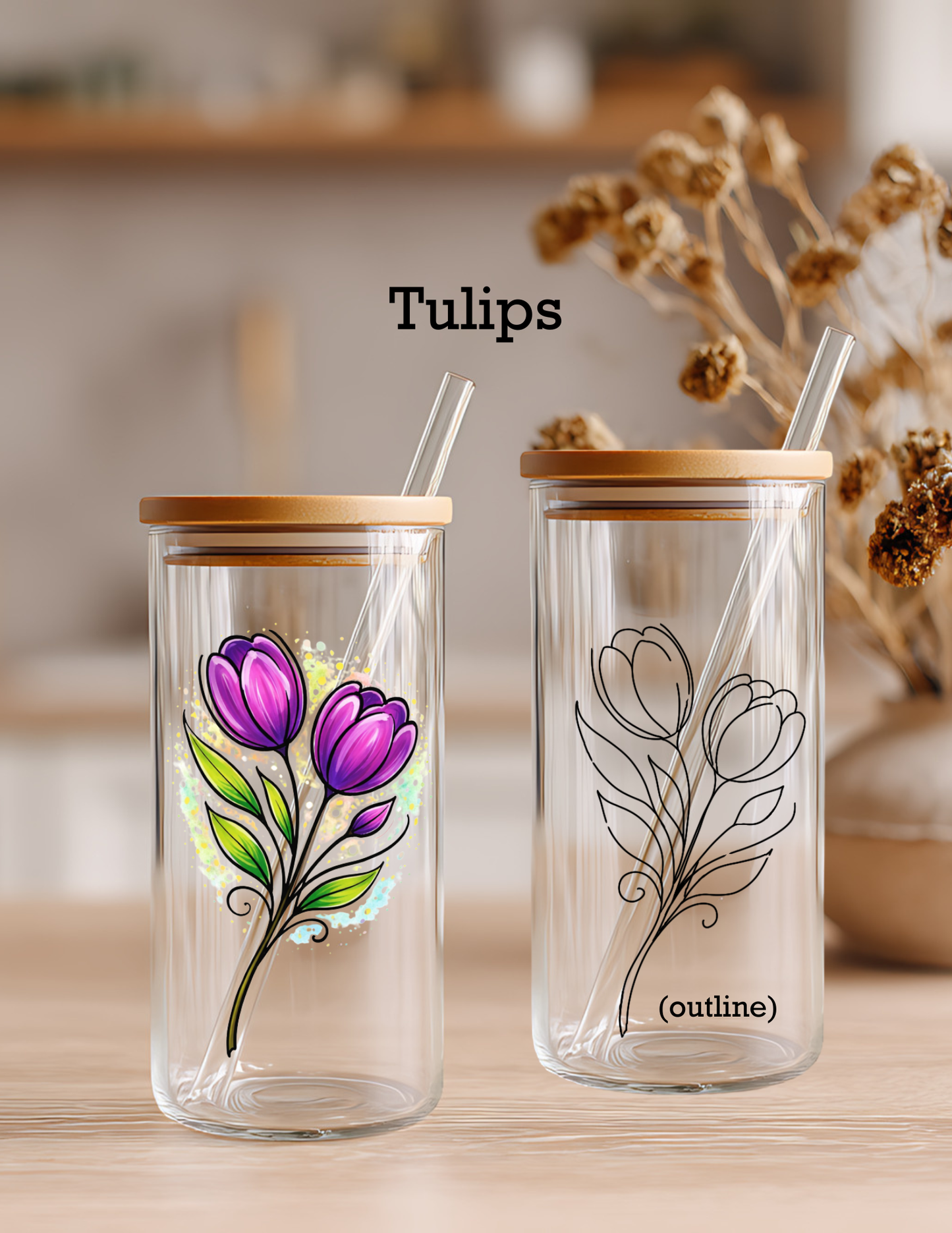 Painted Floral Glasses with Straws May 14th @ Iconic Brewing