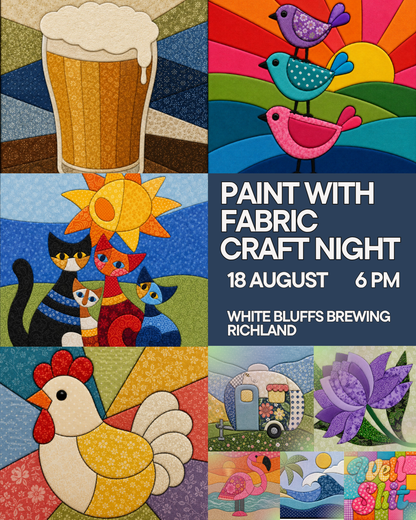 Fabric Art Kinusaiga at White Bluffs Brewing Aug 18