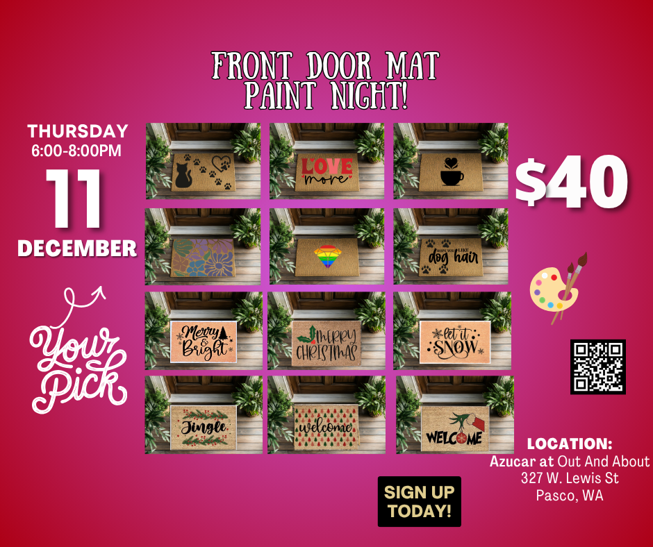Paint Your Own Door Mat (21+) - DEC 11 Azucar at Out and About, Pasco