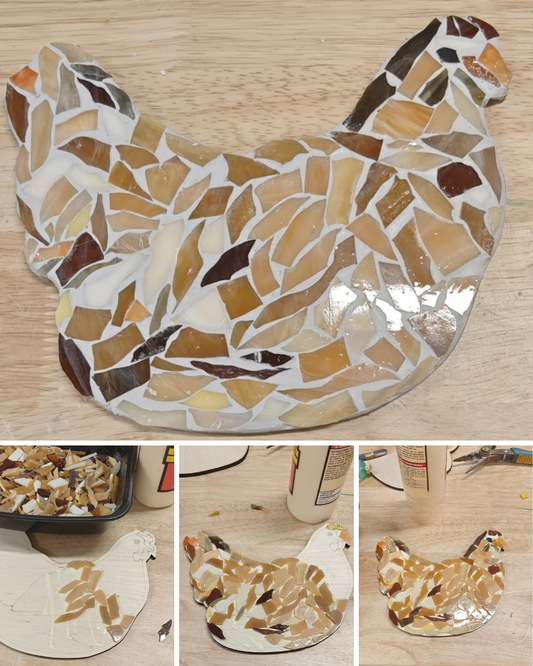 Chicken Mosaic Craft Class at Bombing Range Brewing – March 18  Beginner Mosaic Workshop in Richland