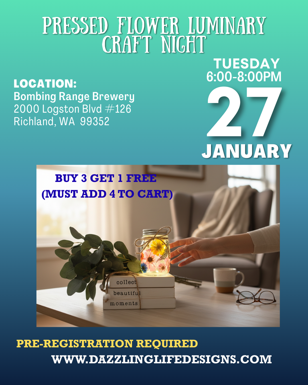 Pressed Flower Luminary, Bombing Range Brewing Jan 27, 2026