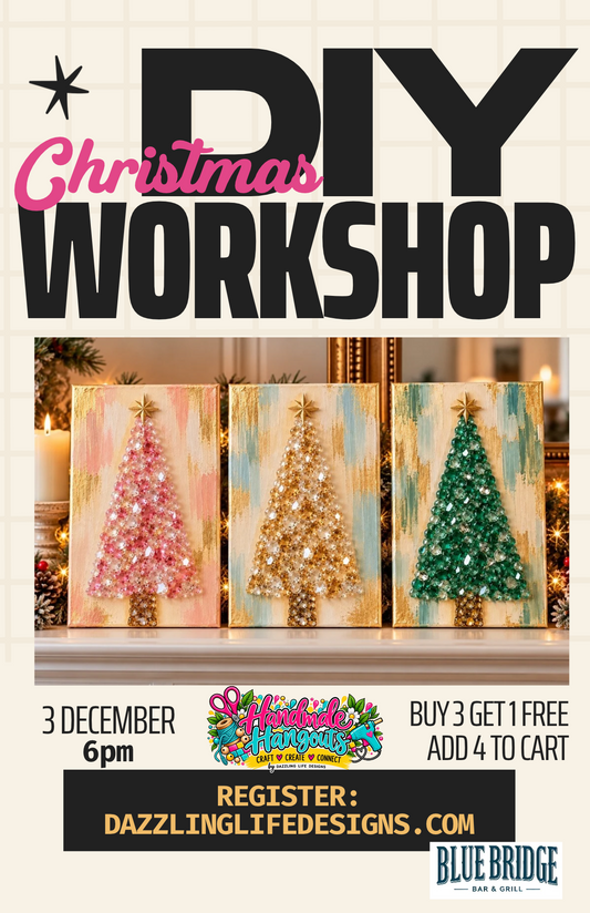 Oh, Christmas Tree! Crushed Glass Art Workshop. Blue Bridge Bar, Pasco, Dec 3
