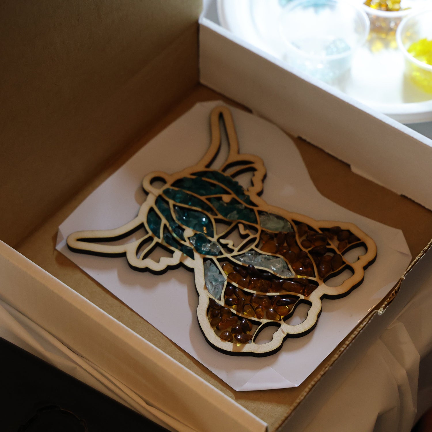 Highland Cow Mosaic Class offered by Dazzling Life Designs