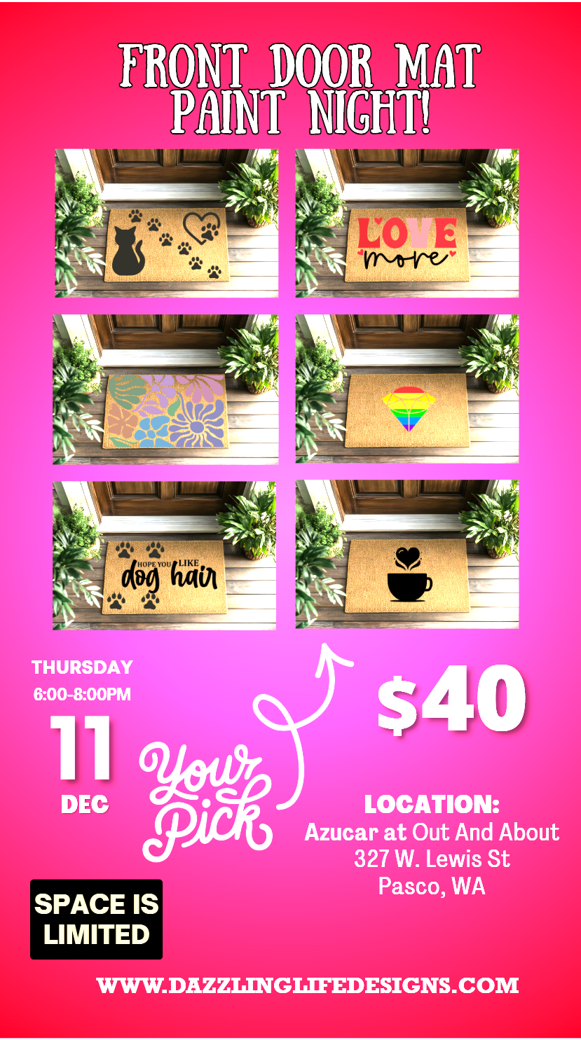 Paint Your Own Door Mat (21+) - DEC 11 Azucar at Out and About, Pasco