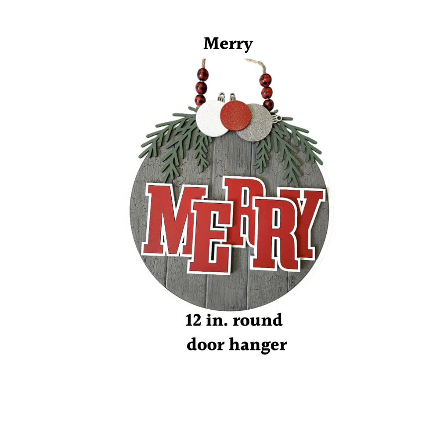 Merry DIY Christmas Door Hanger Kit (Alison's party)