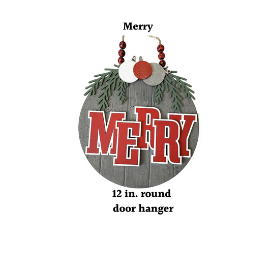 Merry DIY Christmas Door Hanger Kit (Alison's party)