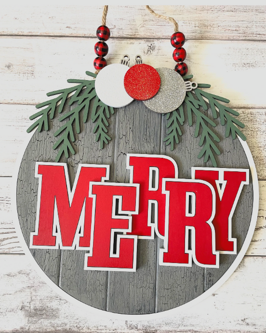 Merry Christmas DIY Door Hanger Kit