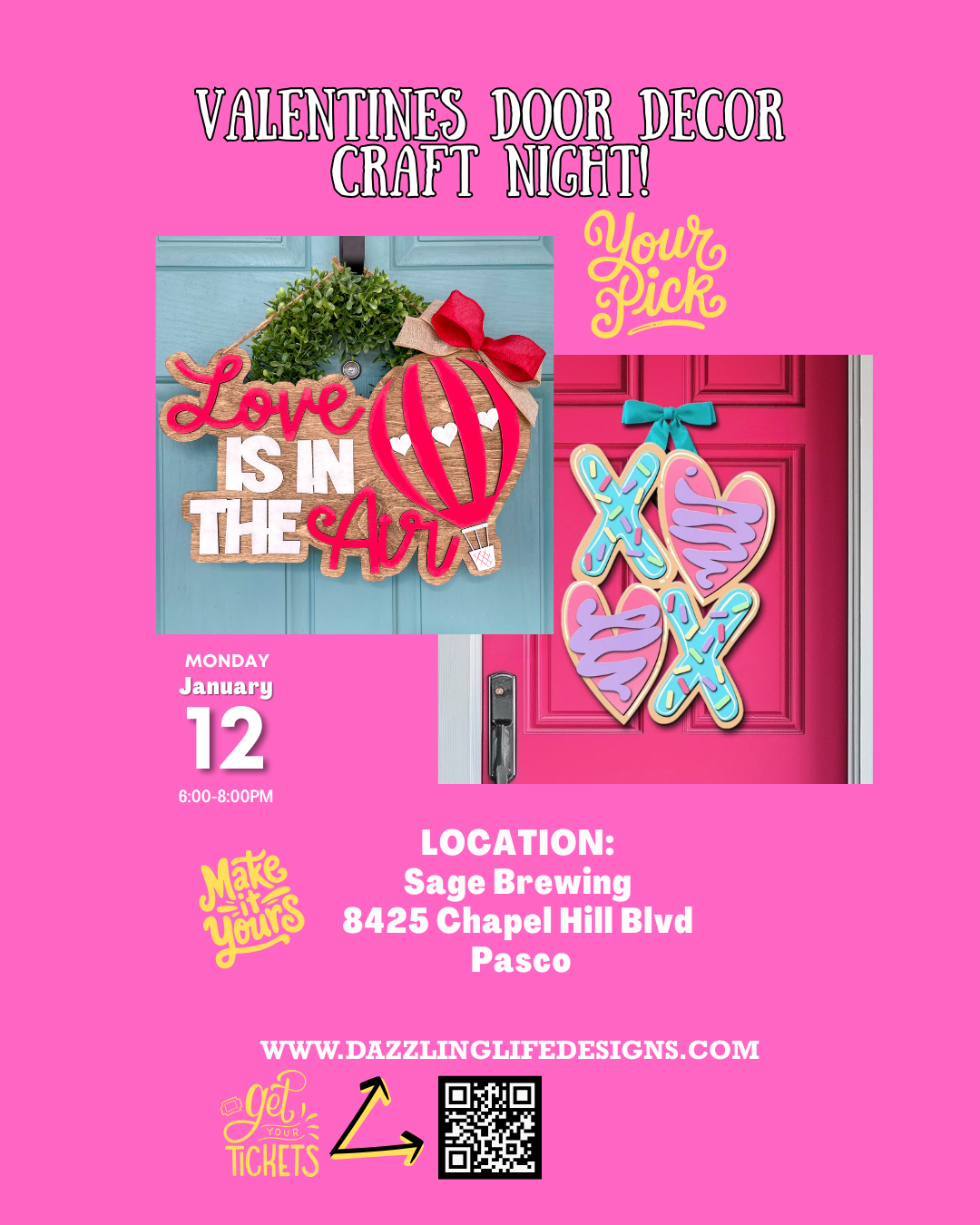 Valentine Door Decor - Sage Brewing Jan 12