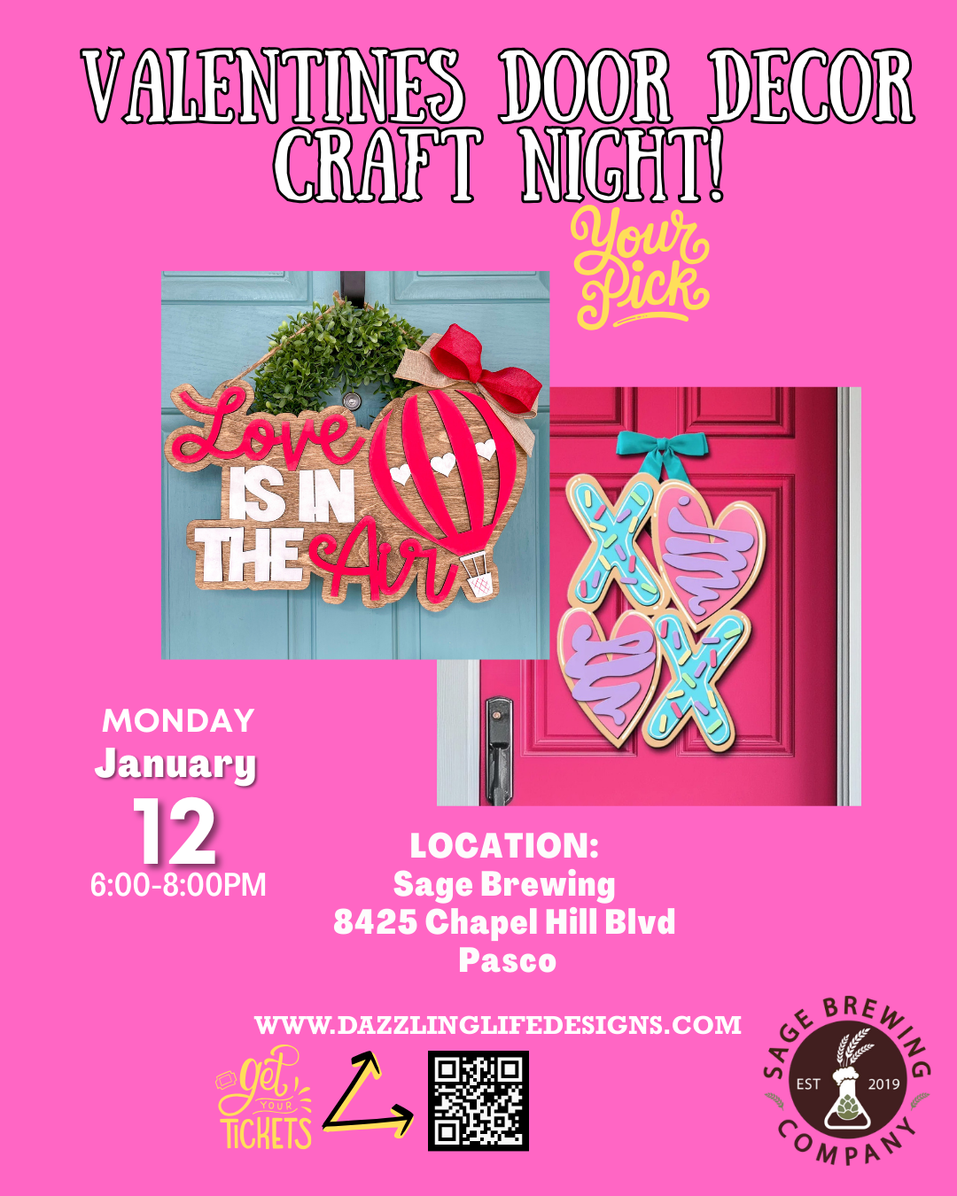 Valentine Door Decor - Sage Brewing Jan 12