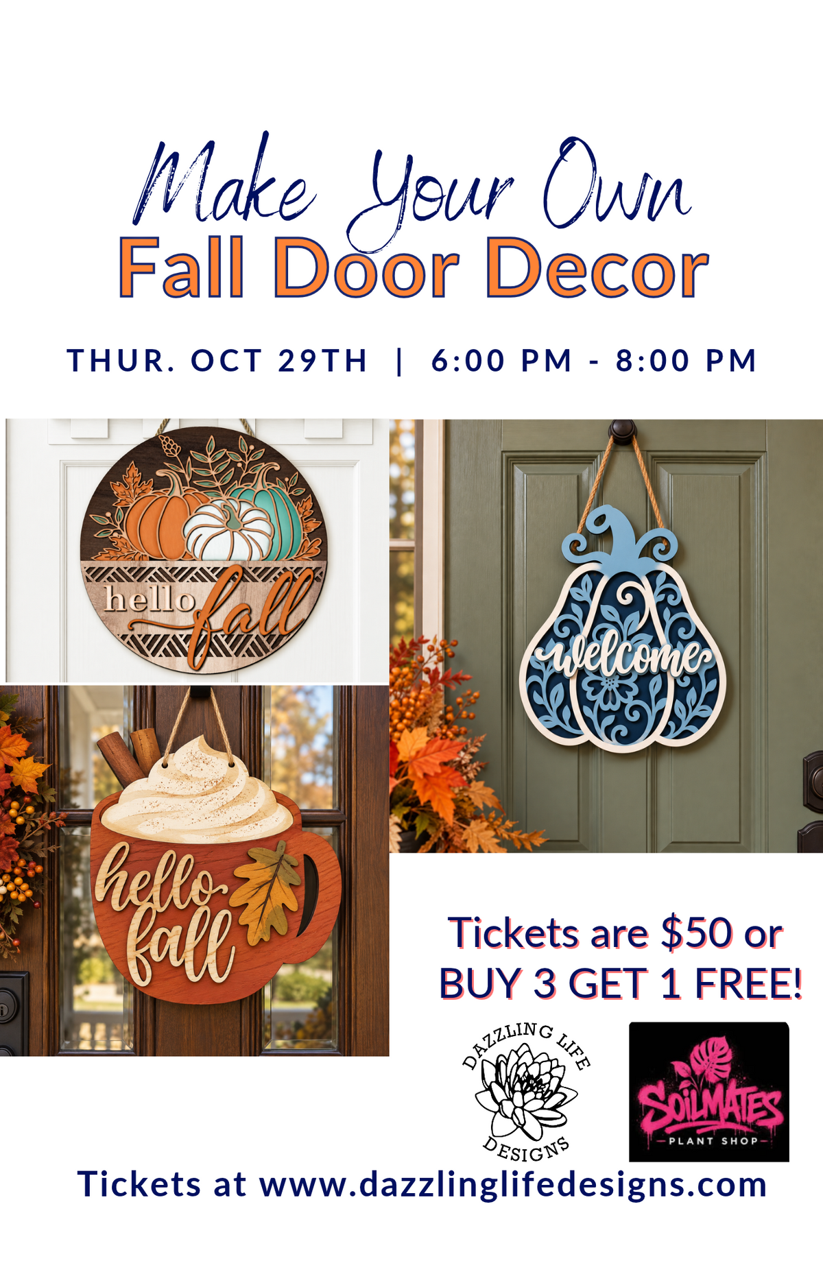 Fall Door Decor event Oct 29 at SoilMates