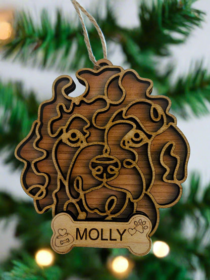 Handmade Dog Ornaments Breeds A-M Line Art style
