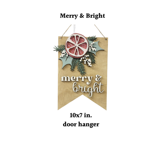 Merry & Bright DIY Christmas Door Hanger Kit (Alison's party)