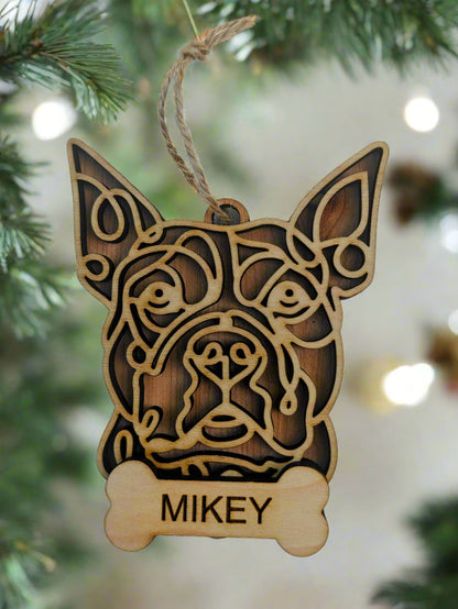 Handmade Dog Ornaments Breeds A-M Line Art style
