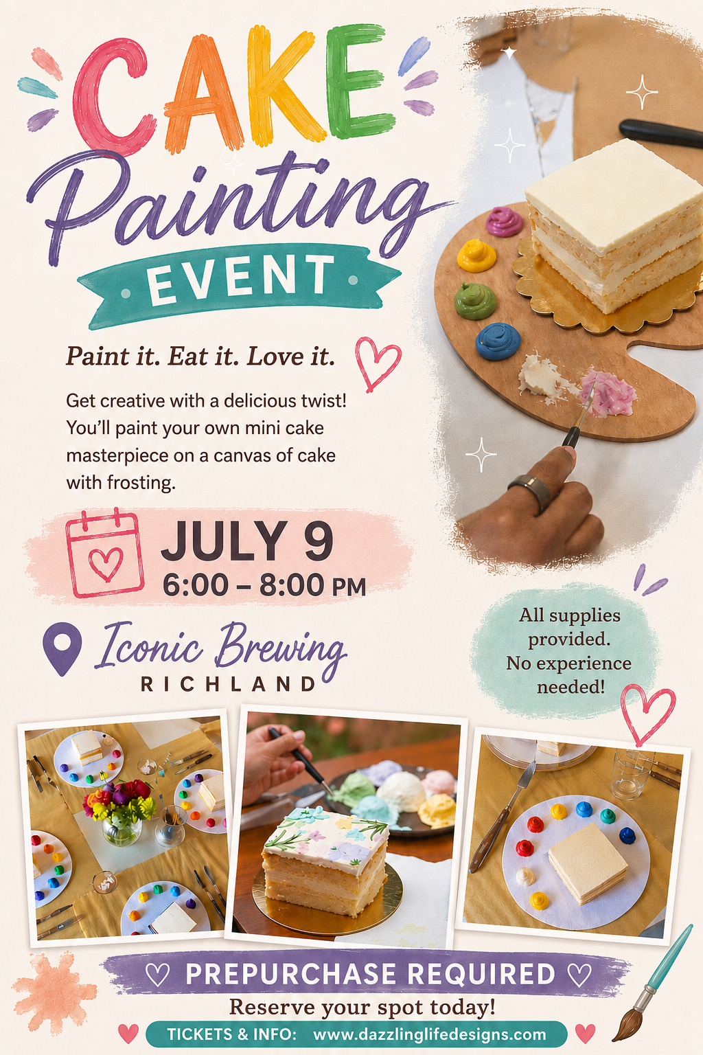 Cake Painting Night at Iconic Brewing July 9