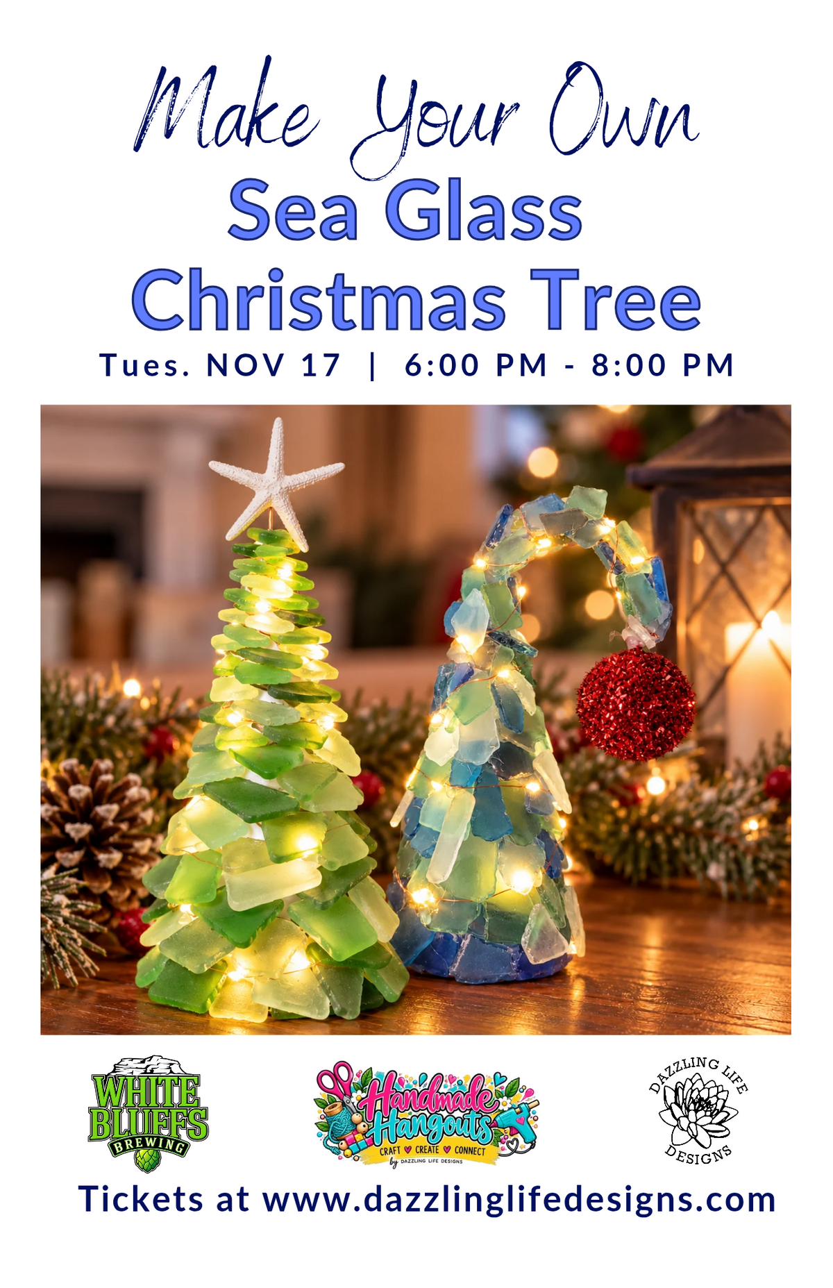 Sea Glass Christmas Tree Craft Night | Nov 17 at White Bluffs Brewing in Richland 21+