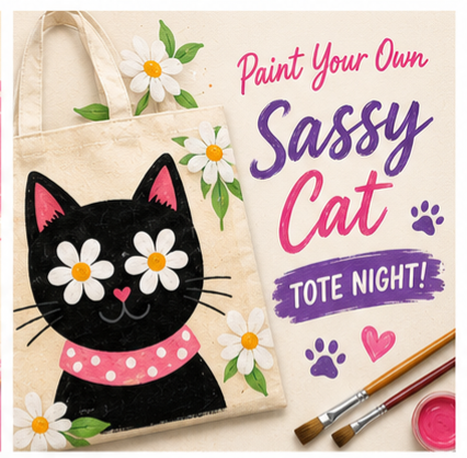 Sassy Cat Bag Paint Night