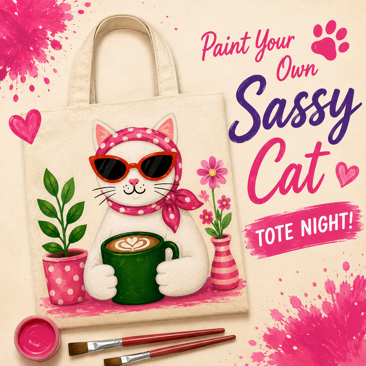 Sassy Cat Bag Paint Night