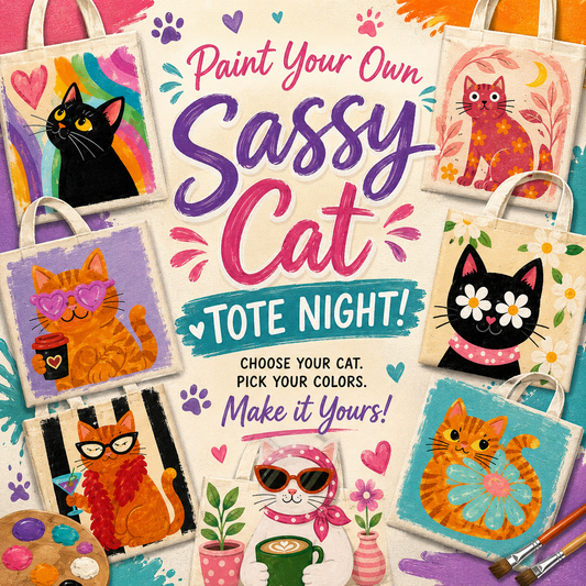 Sassy Cat Bag Paint Night