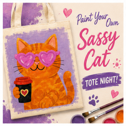 Sassy Cat Bag Paint Night
